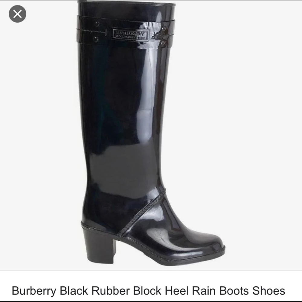 Burberry rain boots with heel for women for sale. Rarely used size 6